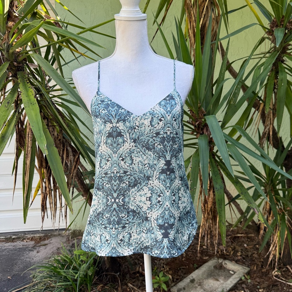 Haute Hippie Silk Draped Back Teal Tank - Picture 5 of 7